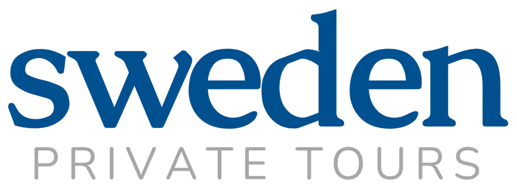 Sweden Private Tours logo in blue on a transparent background, promoting personalized tourism experiences in Sweden.