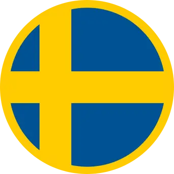 Sweden national favicon icon featuring a simplistic blue and yellow cross design